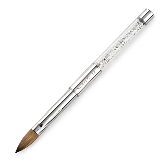 CRYSTAL NATURAL HAIR ACRYLIC BRUSH - 14 CHROME