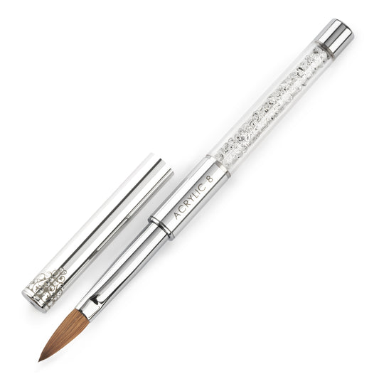 NATURAL HAIR ACRYLIC BRUSH - 8 CHROME