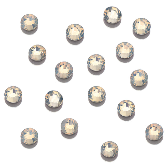 CRYSTALS - FLATBACK ROUND - 144PK WHITE OPAL
