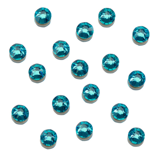 CRYSTALS - FLATBACK ROUND - 144PK PEACOCK BLUE